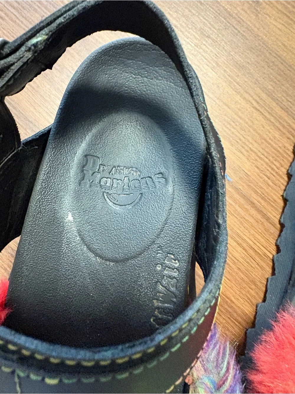 Dr. Martens Voss II Fluffy Faux Faur Sandals size 7